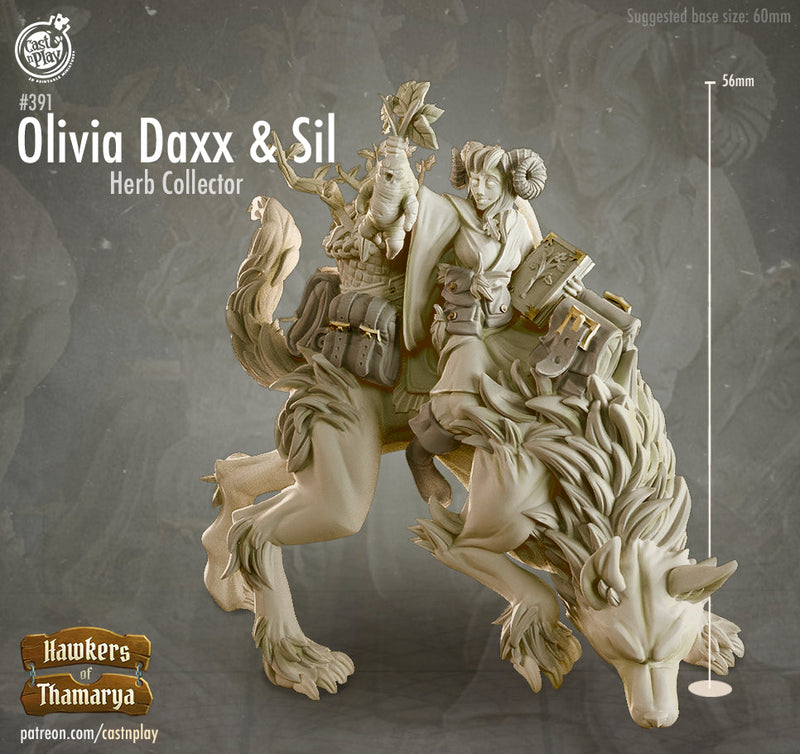 Olivia Daxx & Sil – Satyr Herb Collector on Dire Wolf Mount