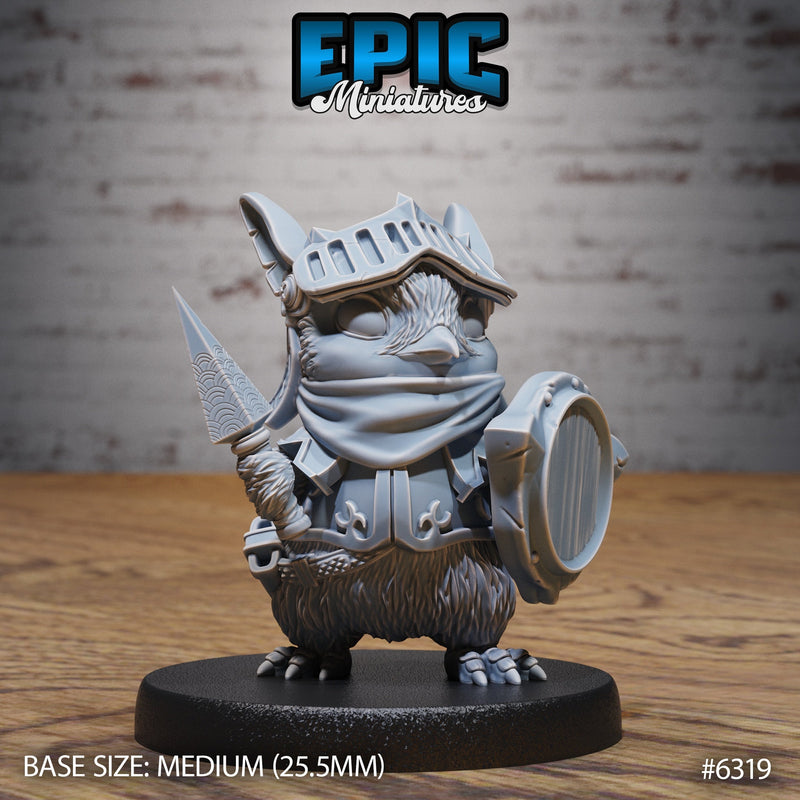Penguin Knight – Birdfolk Fighter – Resin Tabletop Miniature