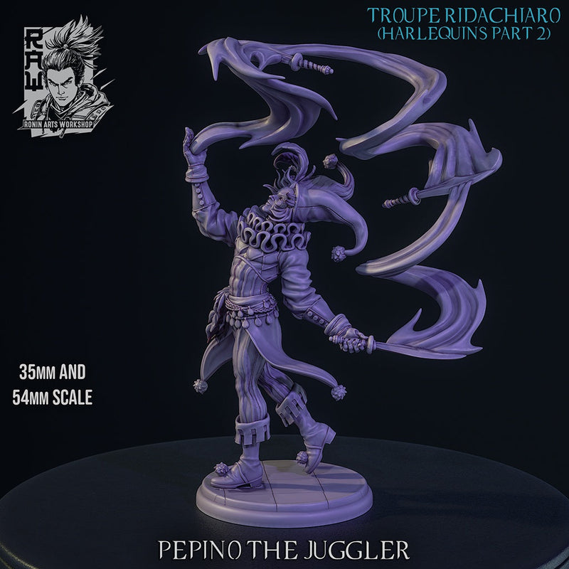 Pepino the Juggler – Harlequin Rogue – Resin Tabletop Miniature