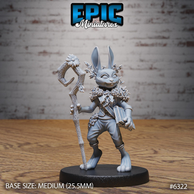 Rabbit Folk Druid – Harengon Druid – Resin Tabletop Miniature