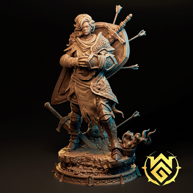 Sloure, Gatekeeper – Human Fighter – Resin Tabletop Miniature