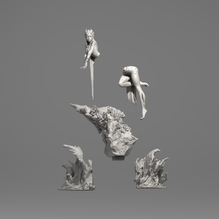 Thalassia Virelle – Sea Elf Sorcerer – Resin Tabletop Miniature