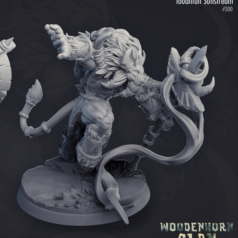 Tooantuh Sunstream – Minotaur Druid Miniature