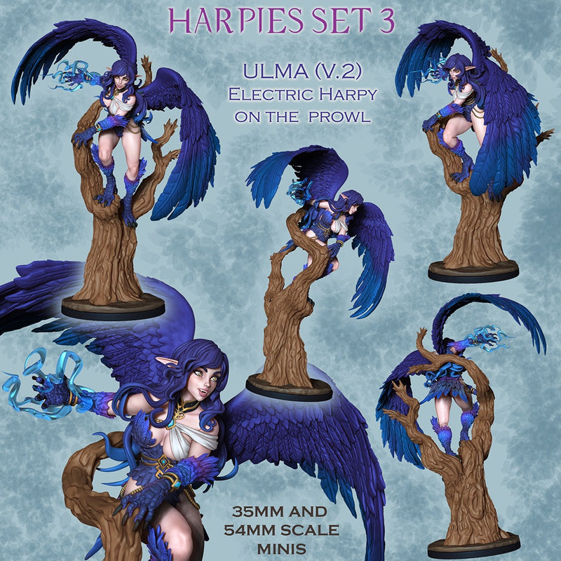 Ulma – Electric Harpy – Storm-Touched Winged Monster – Miniature