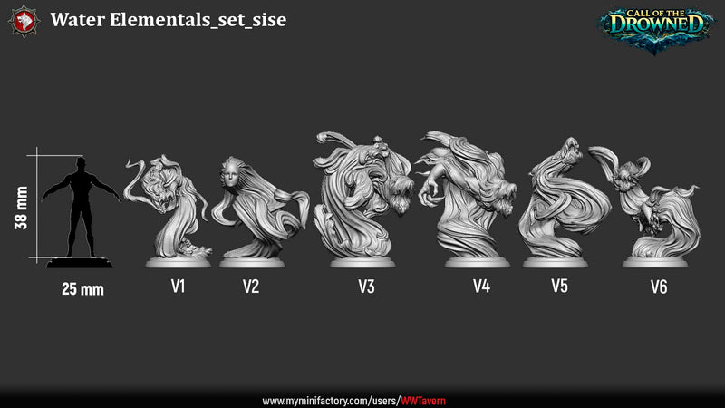 Water Elementals – Call of the Drowned – 32mm Resin Miniature Set