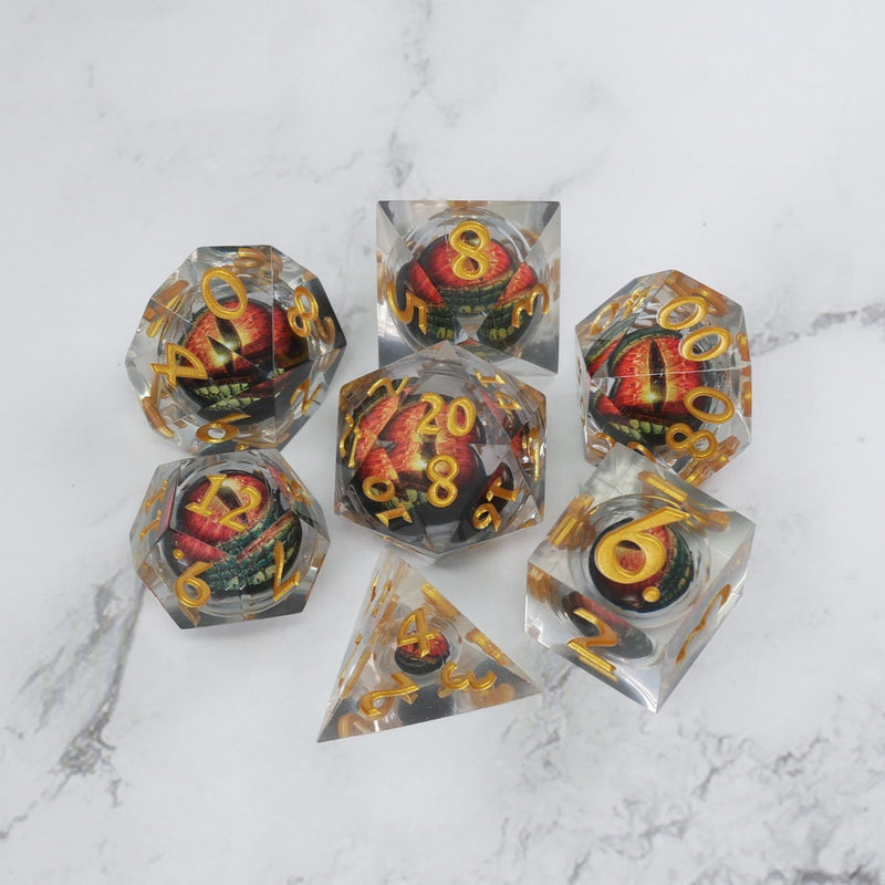 1d6 Moving Eye Sharp Edge DnD Dice | Acrylic RPG Gaming Dice